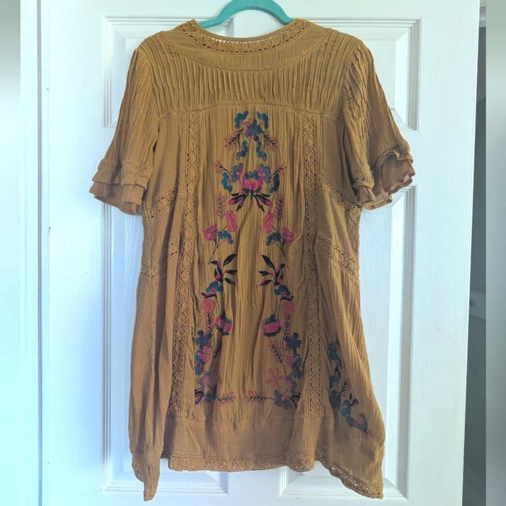 Free People Embroidered Dress XS